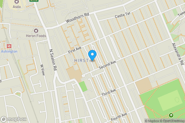 Map location for 91 Maple Street, Ashington, Northumberland, NE63 0BH