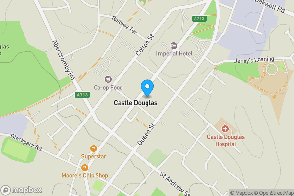 Map location for 127-129 King Street, Factory Shop Investment, Castle Douglas, DG7 1LZ