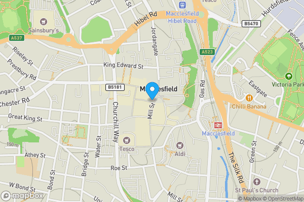 Map location for The Grosvenor Centre, 27-29 Market Pl, Macclesfield, SK10 1DY