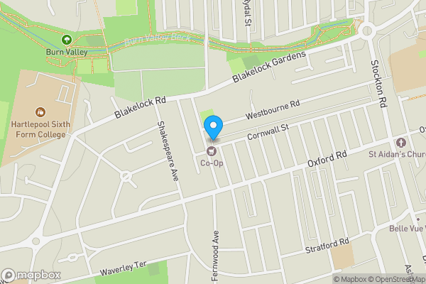 Map location for 170 Cornwall Street, Hartlepool, Cleveland, TS25 5RN TS25 5RN