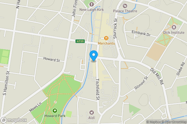 Map location for 25 Titchfield Street, Kilmarnock, East Ayrshire, KA1 1QW