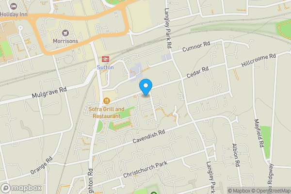 Map location for Flat 8, 1 Cedar Gardens, Sutton, Surrey, SM2 5EQ