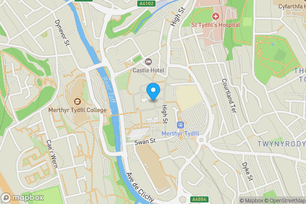 Map location for Specsavers, Market Square, Merthyr Tydfil, Mid Glamorgan CF47 8BY