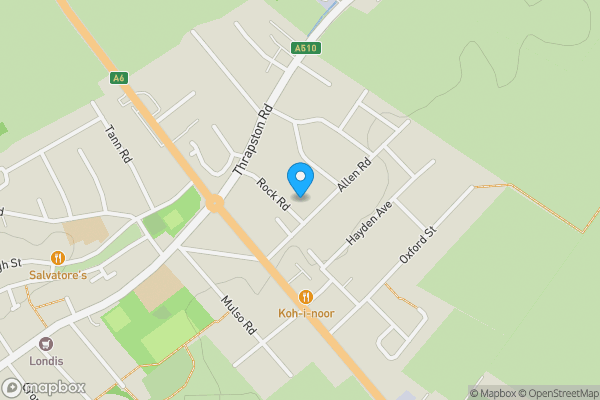 Map location for 21 Allen Road, Finedon, Wellingborough, NN9 5EN