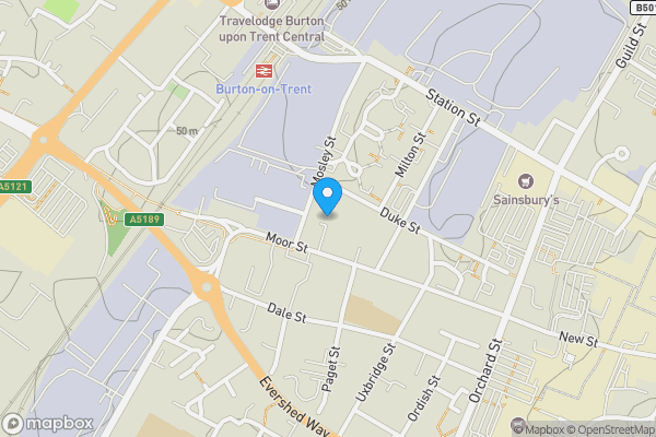 Map location for 10 Catherine Court Moor Street, Burton-On-Trent, Staffordshire, DE14 3TJ
