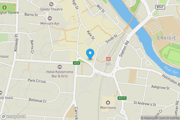 Map location for 47 Burns Statue Square, The Coconut Bunch, Ayr, KA7 1SZ