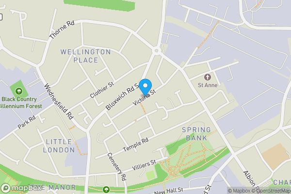 Map location for Victoria Street, WILLENHALL, West Midlands, WV13 1DW