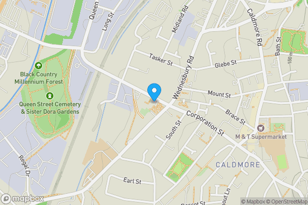 Map location for 73 Corporation Street West, Walsall, West Midlands, WS1 3QS