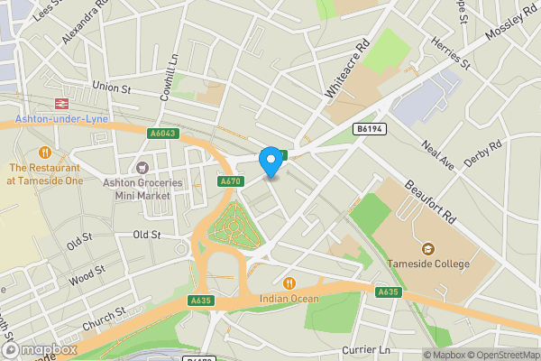 Map location for Harper House, Adam Street, Ashton-under-lyne, Lancashire, OL6 6LQ