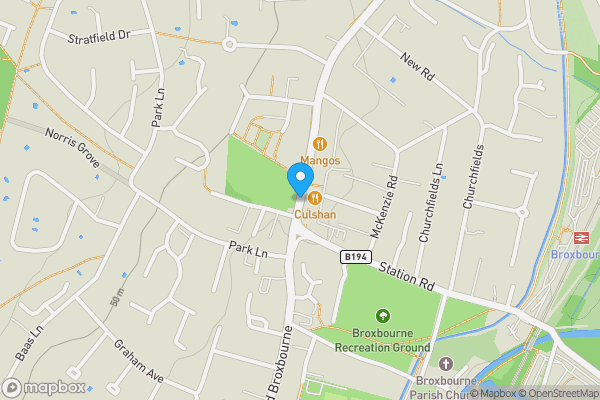 Map location for High Road, Broxbourne, Hertfordshire, EN10 6HT