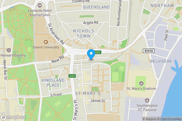 Map location for 12a Northam Road, Southampton, Hampshire, SO14 0PA