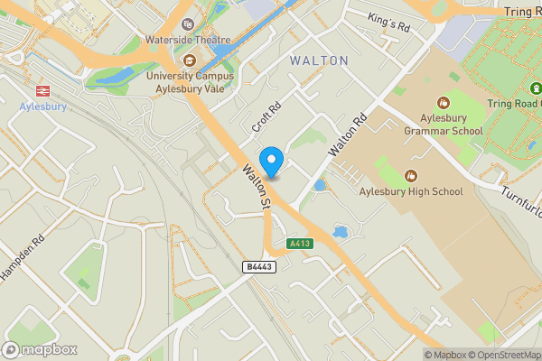 Map location for Walton Terrace, 7 Walton Street, Aylesbury, Buckinghamshire, HP21 7QY