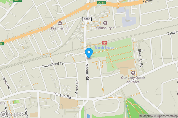 Map location for 59 Manor Road, Richmond TW9 1YA