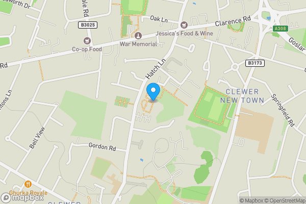 Map location for Flat 1 Convent Court, Hatch Lane, Windsor, Berkshire, SL4 3QR