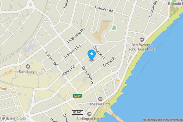 Map location for 76-78 Pevensey Road, Eastbourne, BN21 3HT