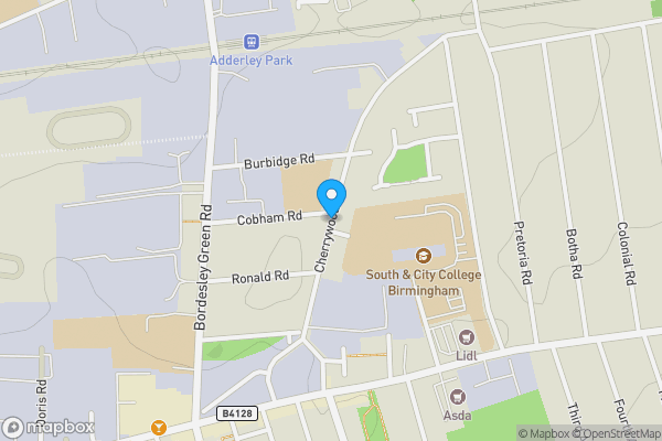 Map location for Cherrywood Road, Bordesley Green, West Midlands, B9 4UU