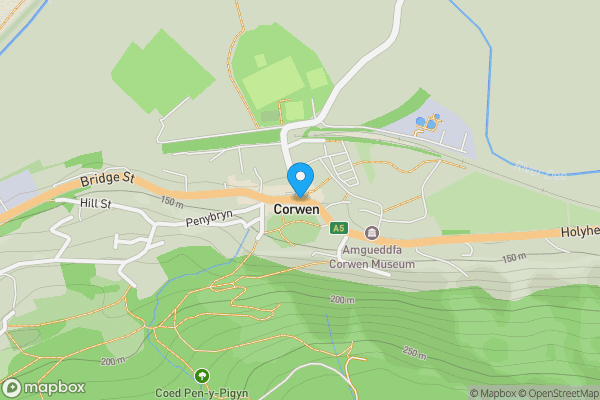 Map location for 1.07 acres (0.43 ha) Land Lying to the West of Berwyn, Corwen, LL21 9HU