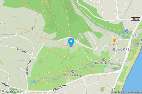 Map location for Apartment 1 Clyne Castle, Mill Lane, Blackpill, Swansea, SA3 5BW