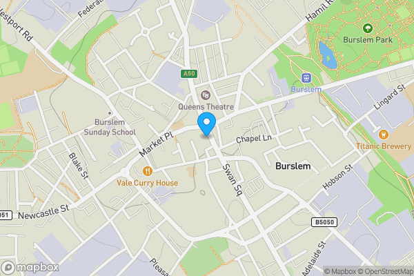 Map location for 6-8 Swan Square, Stoke-On-Trent, Staffordshire ST6 3EA