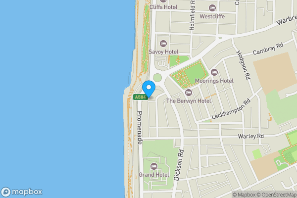 Map location for The Belvedere, 408-410 Promenade, Blackpool, Lancashire FY1 2LB