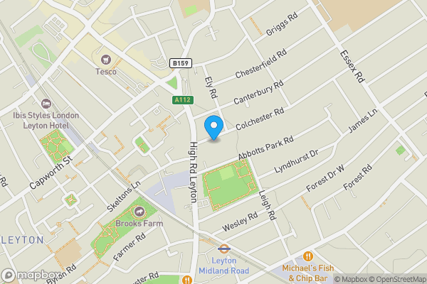 Map location for Flat B, 10 Colchester Road, London, E10 6HA