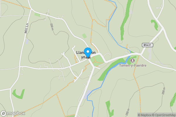 Map location for Outbuildings At Plas Farm Plas Lane, Llanarmon-yn-Ial, Flintshire, CH7 4QJ