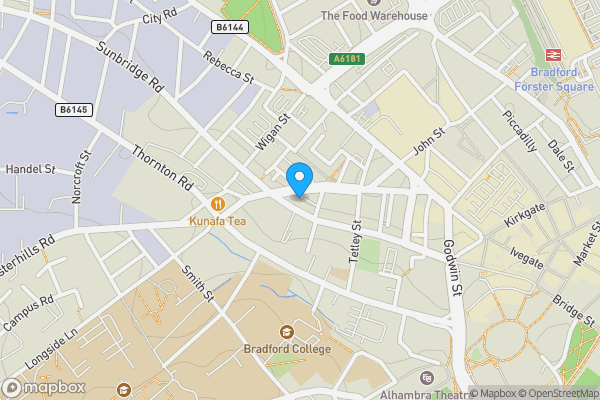 Map location for 25 The Grand Mill 132, Sunbridge Road Bradford, BD1 2PF