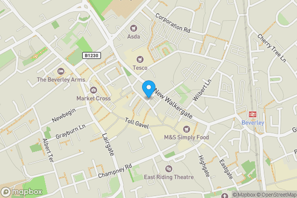 Map location for Flat 3, 1 Spencer Street, Beverley, East Yorkshire, HU17 9EG