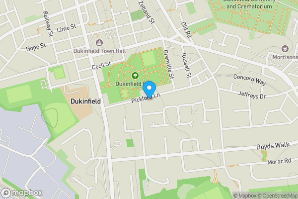 Map location for 105 Pickford Lane, Dukinfield, Greater Manchester, SK16 4TG