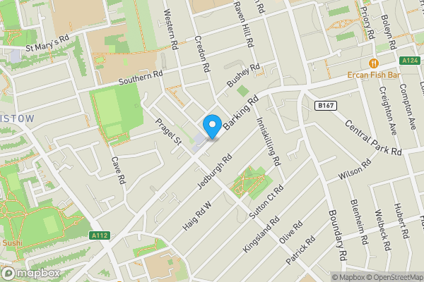 Map location for Flat 44, 12 Rathbone Market, Barking Road, Canning Town, London, E16 1GY