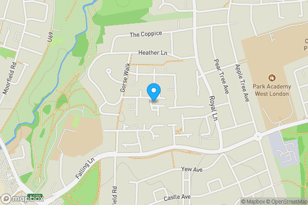 Map location for 46 Ryeland Close, West Drayton, UB7 8AU