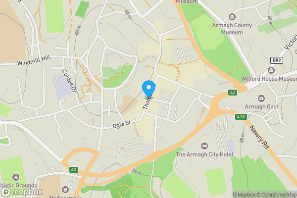 Map location for 158 Thomas Street, Portadown, County Armagh, BT62 3BE