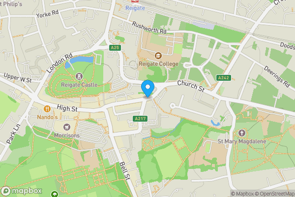 Map location for 15-17, Church Street, Reigate, RH2 0AA