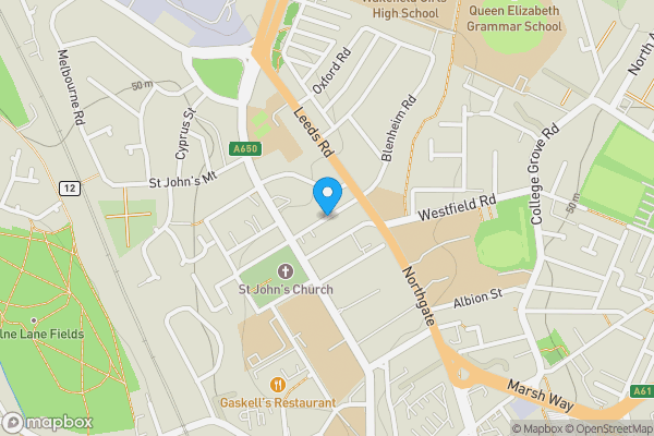 Map location for Andrew Street, Wakefield, West Yorkshire, WF1 3QY