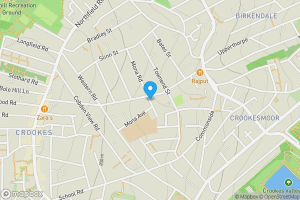 Map location for Mona Road, SHEFFIELD, S10 1NG