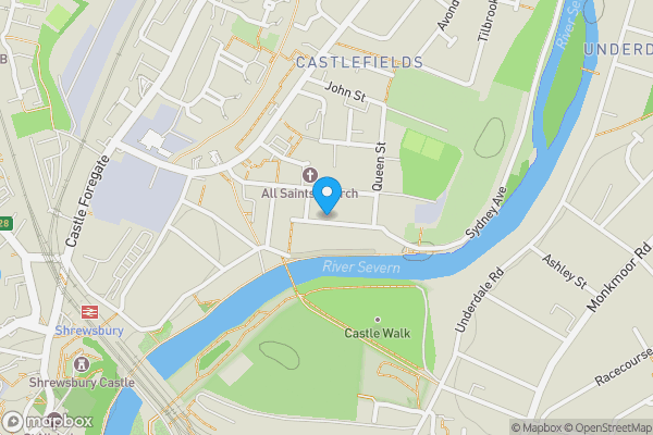 Map location for Garage 3, Burton Street, Castlefields, Shrewsbury, SY1 2JW