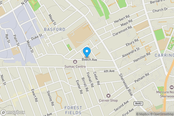 Map location for 34 Beech Avenue, New Basford, Nottingham, Nottinghamshire, NG7 7LL