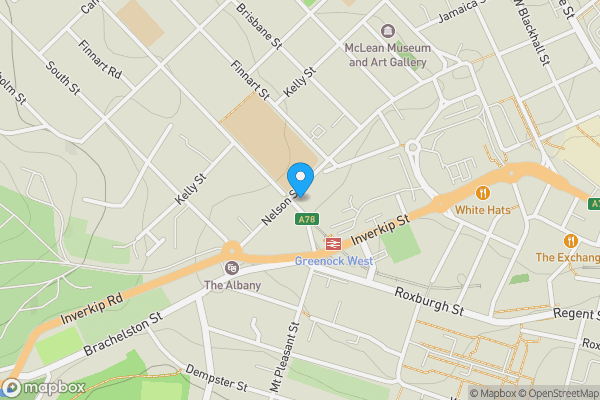 Map location for 0/2, 21, Nelson Street, Greenock, PA15 1TU