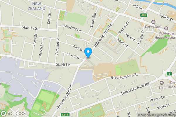 Map location for 49 Uttoxeter Old Road, Derby DE1 1GE