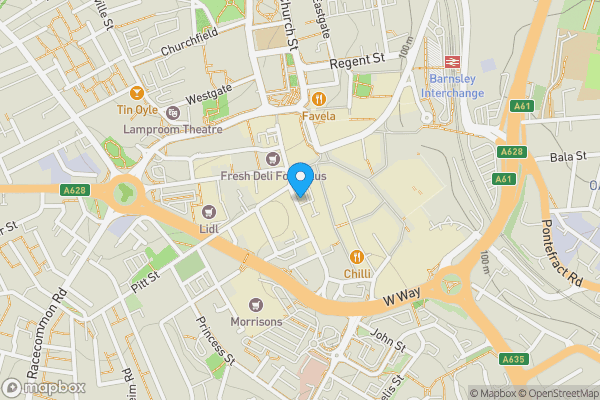 Map location for 6-8 Wellington Street, Barnsley, South Yorkshire, S70 1SS