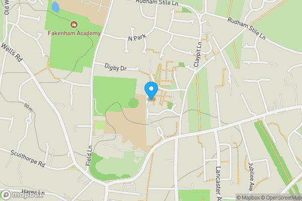 Map location for Building Plot adjacent to, 25 St. Peters Road, Fakenham, Norfolk, NR21 8AL