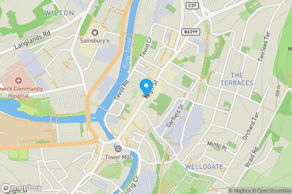 Map location for 45 High Street, Hawick, Scottish Borders, TD9 9BU