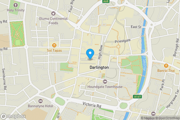 Map location for 13 Howard House, Clarks Yard, Darlington, County Durham DL3 7QG