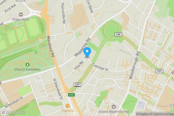 Map location for Cranmer Street, Nottingham, Nottinghamshire, NG3 4GJ