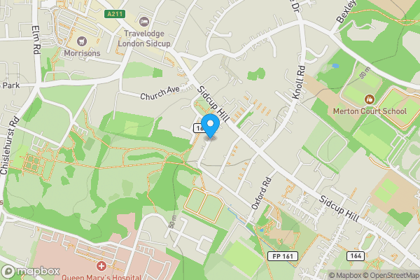 Map location for Glendale Durham Road, Sidcup, Kent, DA14 6LH