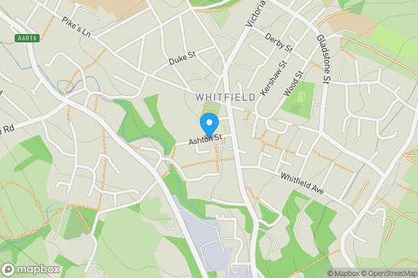 Map location for Ashton Street, Glossop, Derbyshire, SK13 8JP