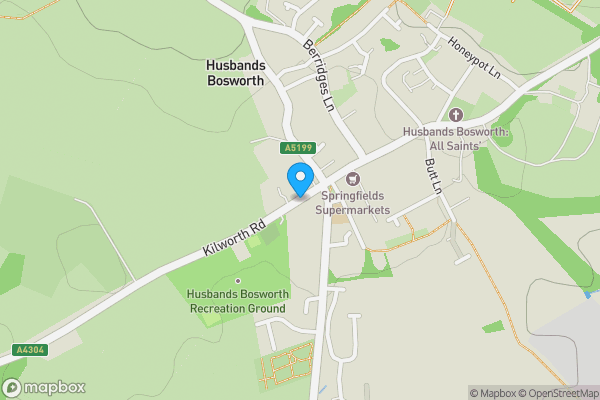 Map location for Kilworth Road, Lutterworth, Leicestershire, LE17 6JZ