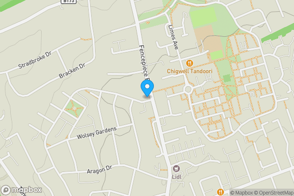 Map location for 205 Fencepiece Road, Ilford, Essex, IG6 2TF