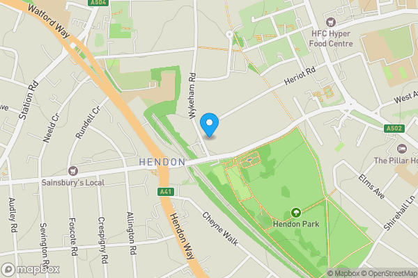 Map location for 5 Wykeham Road, Hendon, London, NW4 2TB