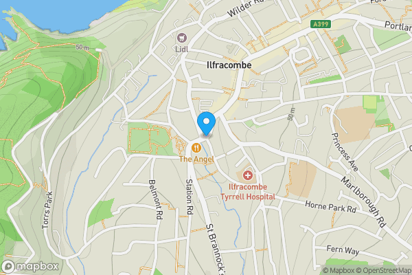 Map location for Church Street, Ilfracombe, EX34